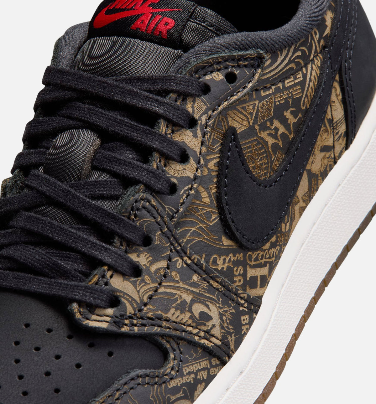 Air Jordan 1 Retro Low OG Laser Youth Sneakers - Black/Varsity Red/Summit White