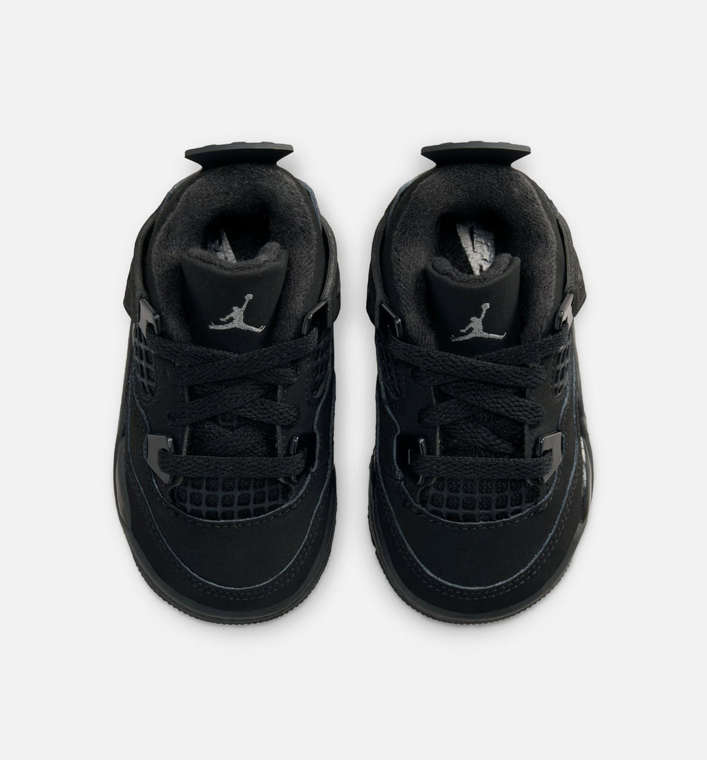 Air Jordan 4 Retro Black Cat Infant/Toddler Shoes - Black Light Graphite