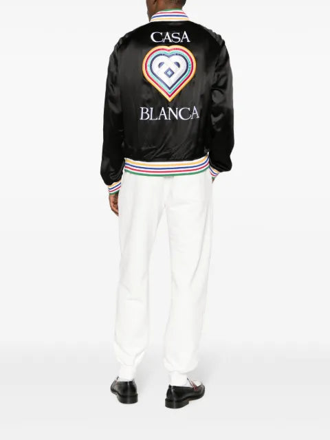 Casablanca Souvenir logo-patch bomber jacket