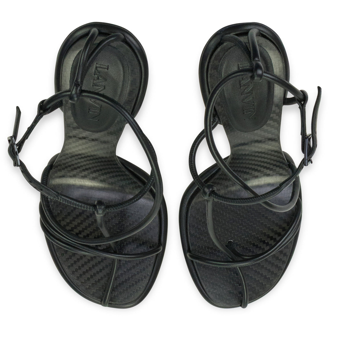 BLACK STRAPLIGHT SANDAL À TALONS 110MM HEELS
