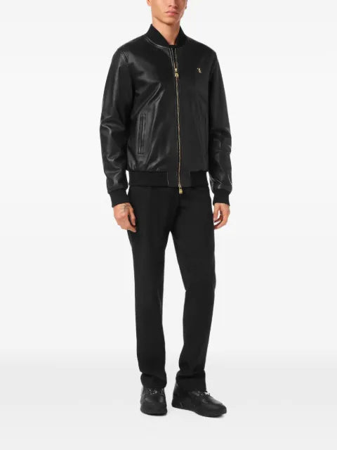 Billionaire Basic leather bomber jacket