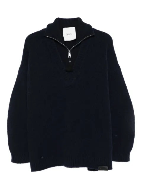Nanushka Kylen zip-neck tassel sweater