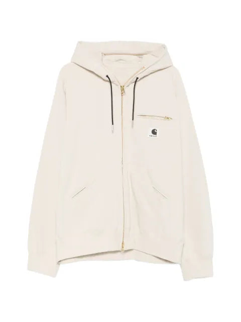 sacai x Carhartt logo-patch hoodie