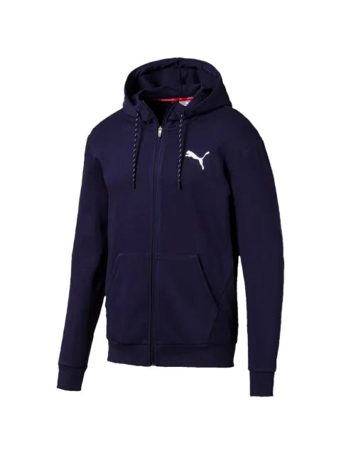PUMA logo-print zip-up hoodie