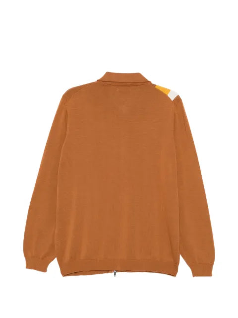 Kiton stripe-detail zip-up cardigan