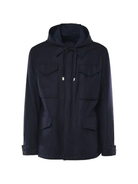 Eleventy hooded multi-pocket jacket
