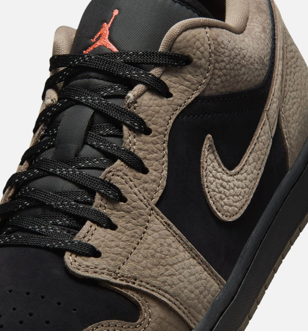 Air Jordan 1 Low SE Men's Lifestyle Sneakers - Black/Olive Grey/Light Wild Mango