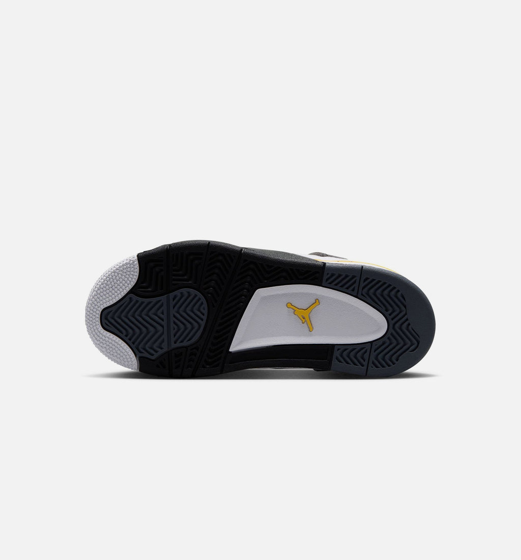 Air Jordan 4 Retro Rare Air Tour Yellow Preschool Shoes - White Dark Blue Grey Black Tour Yellow