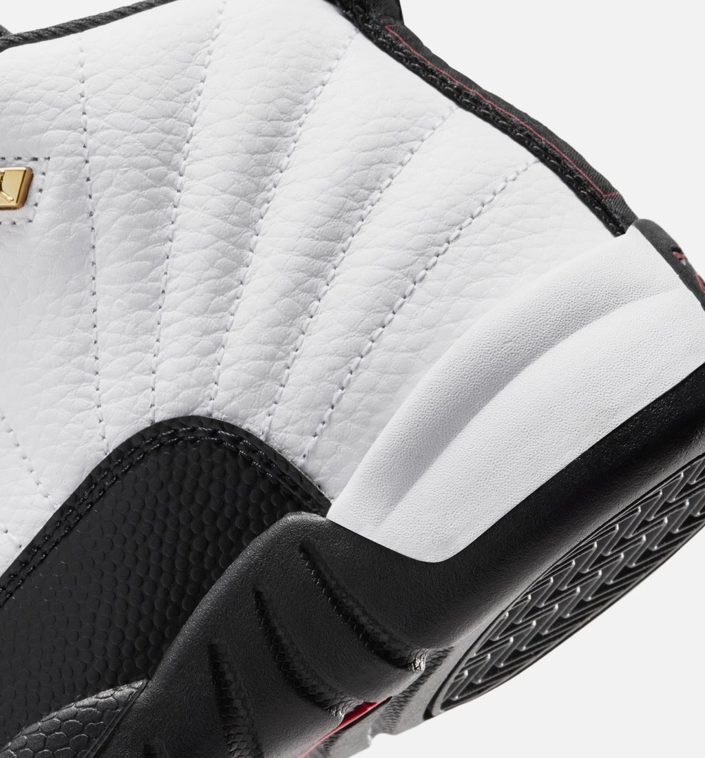 Air Jordan 12 Retro Taxi Preschool Lifestyle Shoe – White/Black/Taxi