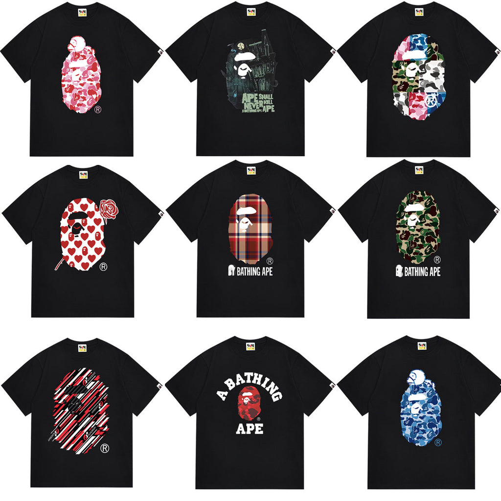 Bape Camo Ape Head Graphic Oversized Tee Streetwear Unisex