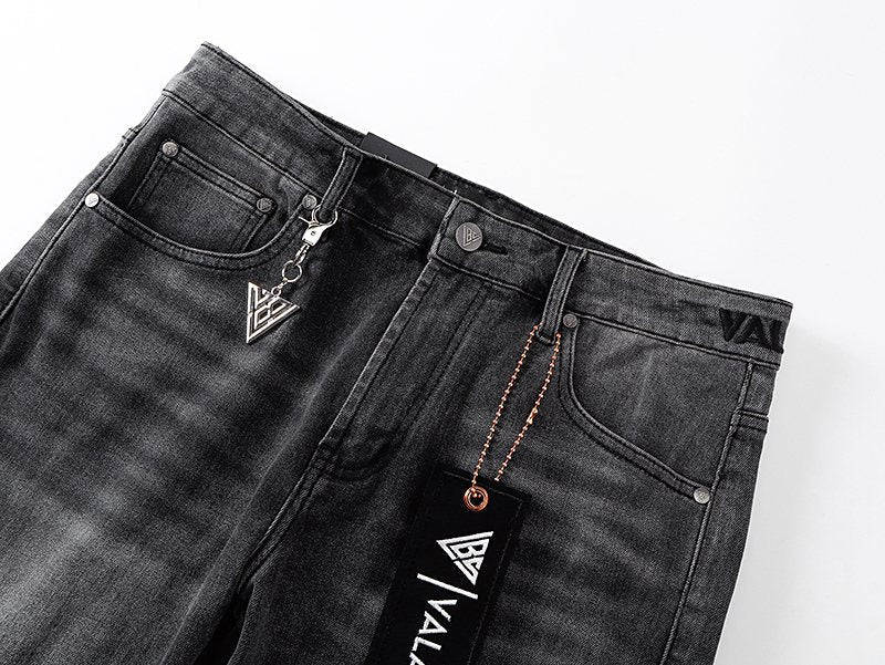 VALABASAS Washed Black Logo Graphic Bootcut Jeans