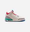 Air Jordan 3 Retro Play Your Way Big Kids' Sneakers - Chalk White / Red / True Blue / Green