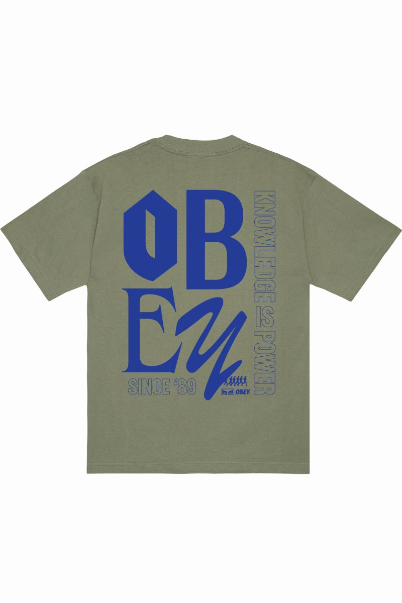OBEY KNOWLEDGE T-SHIRT Desert Green