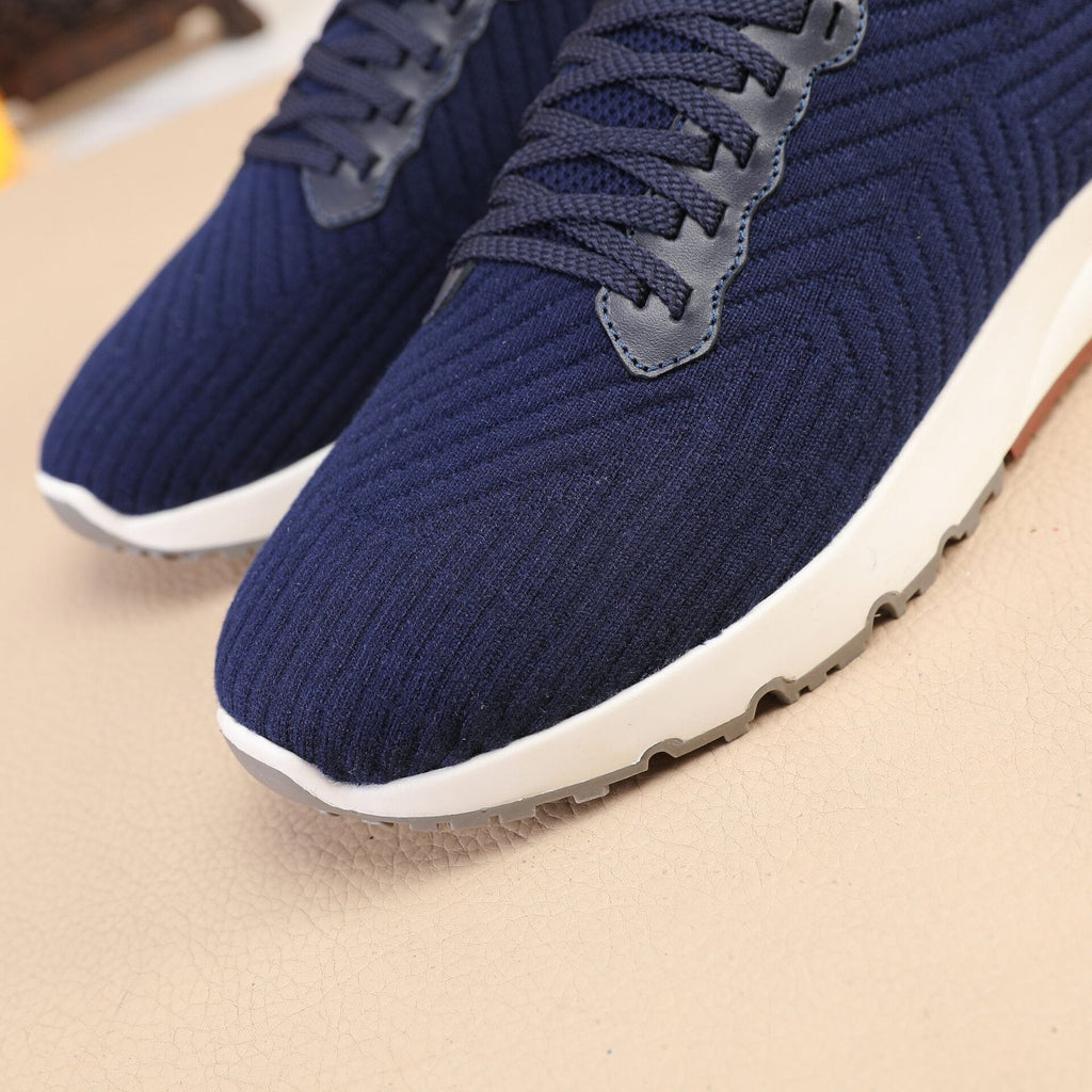 Brunello Cucinelli Navy Knit Sneakers
