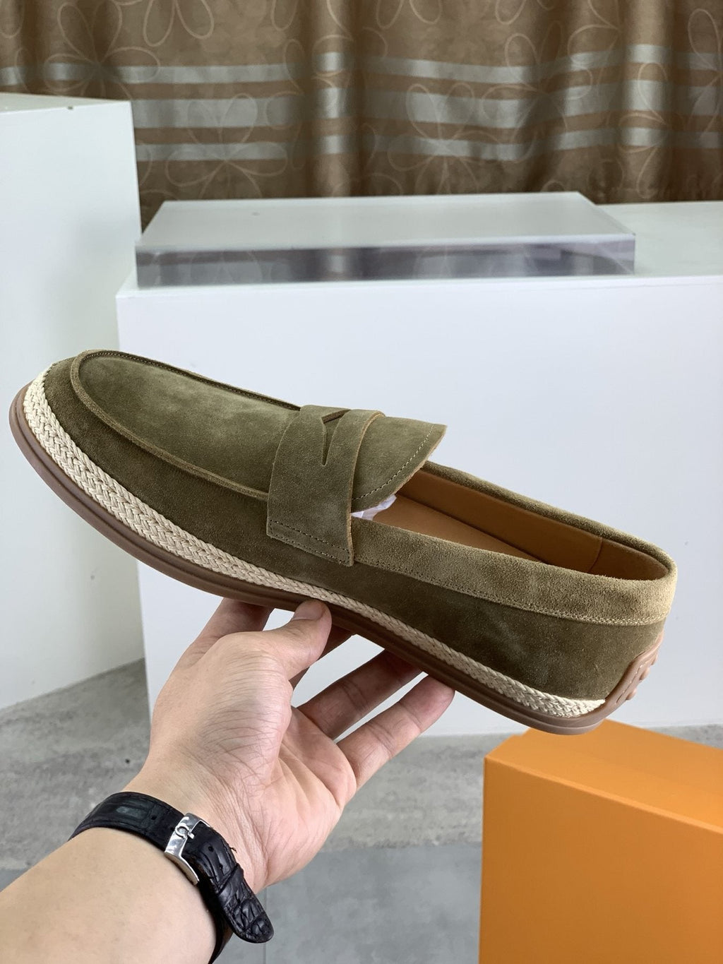 TOD'S Men's Raffia-Trim Loafers