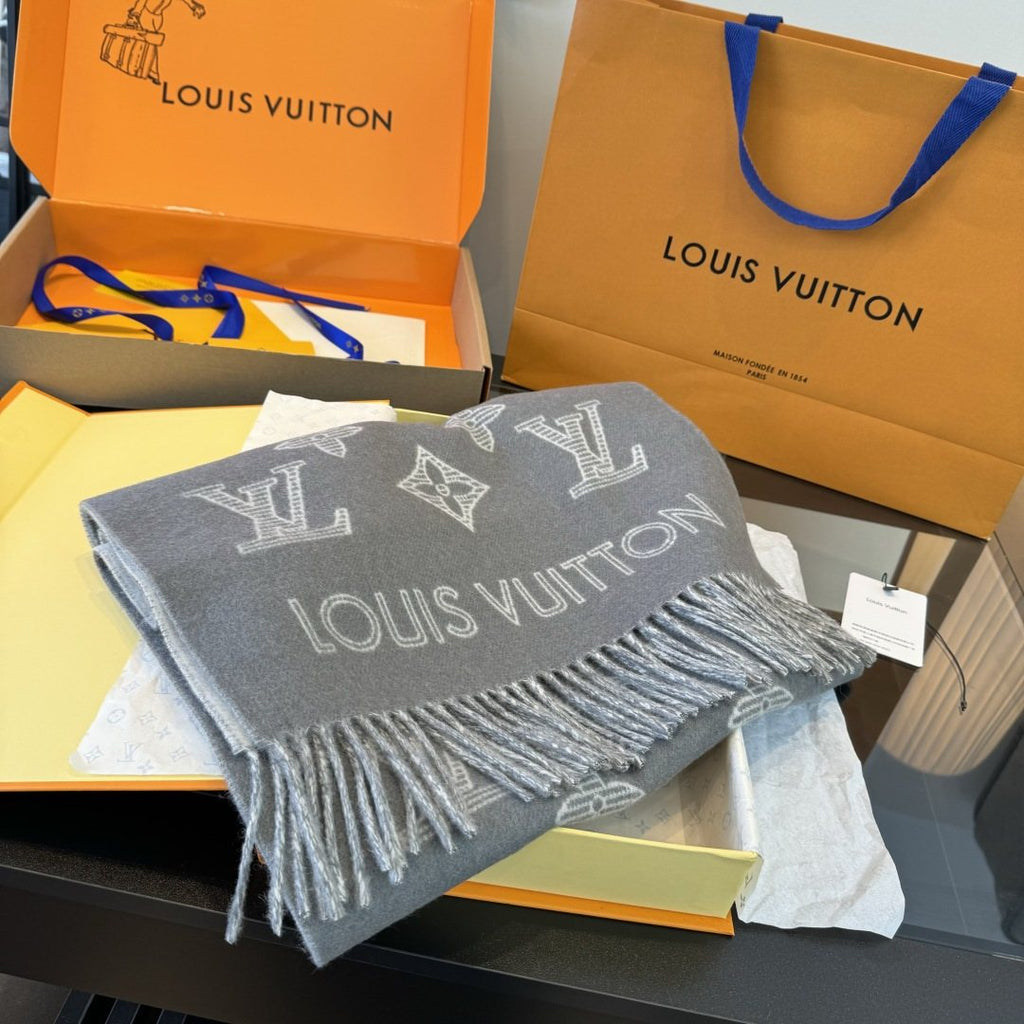 Louis Vuitton Reversible Fringed Scarf