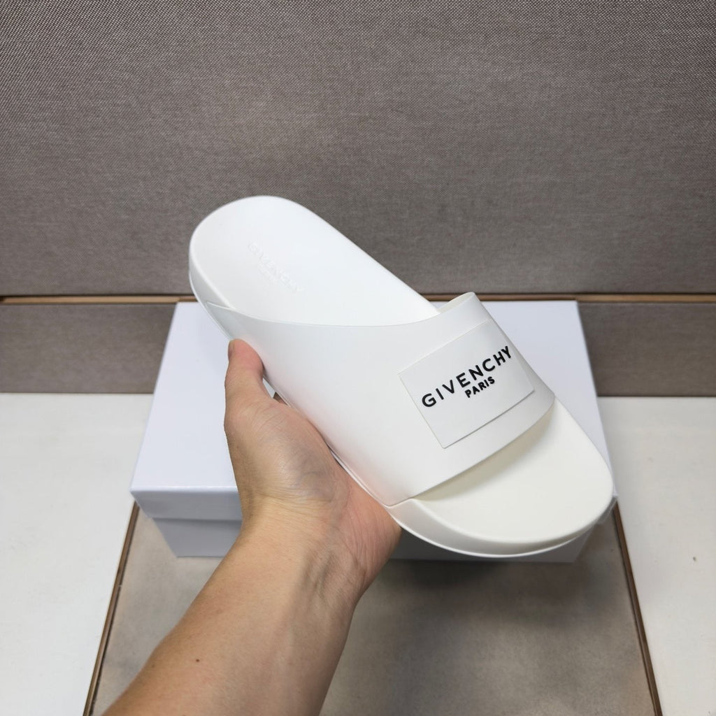 Givenchy Wordmark Patch Slide Sandals