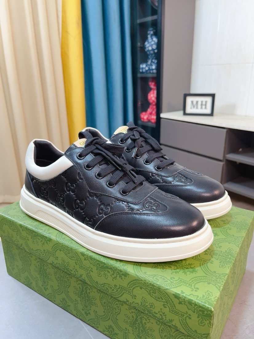Gucci Men's Embossed Low-Top Sneakers