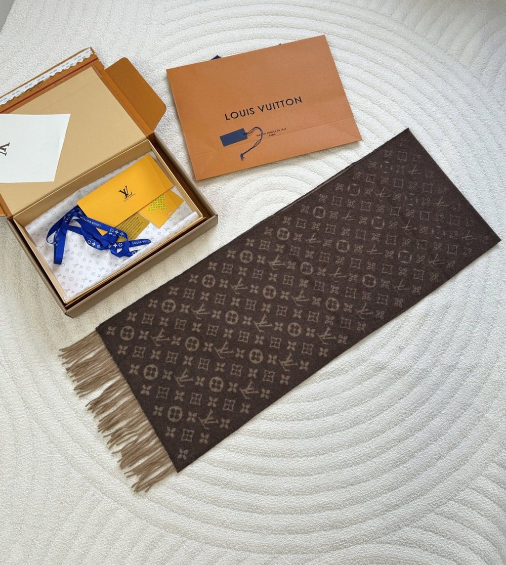 Louis Vuitton Monogram Fringed Scarf