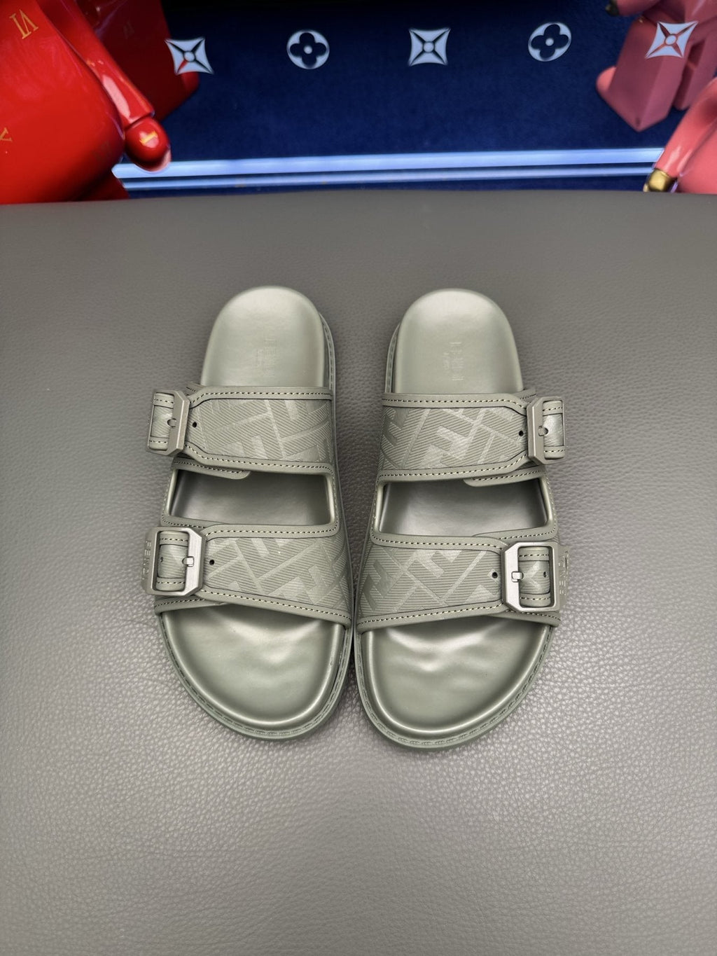 Fendi Two-Buckle Slide Sandals
