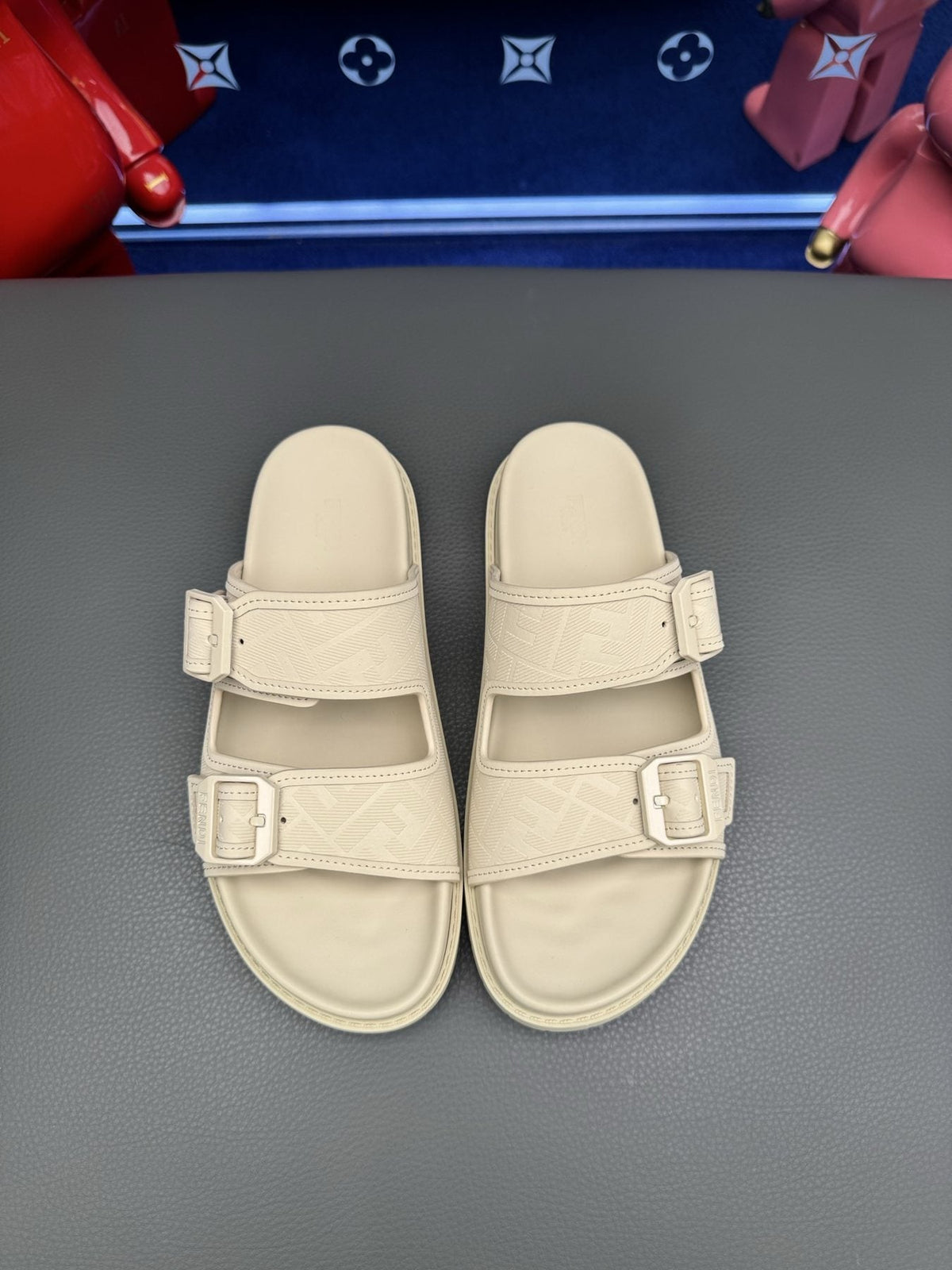 Fendi Two-Buckle Slide Sandals